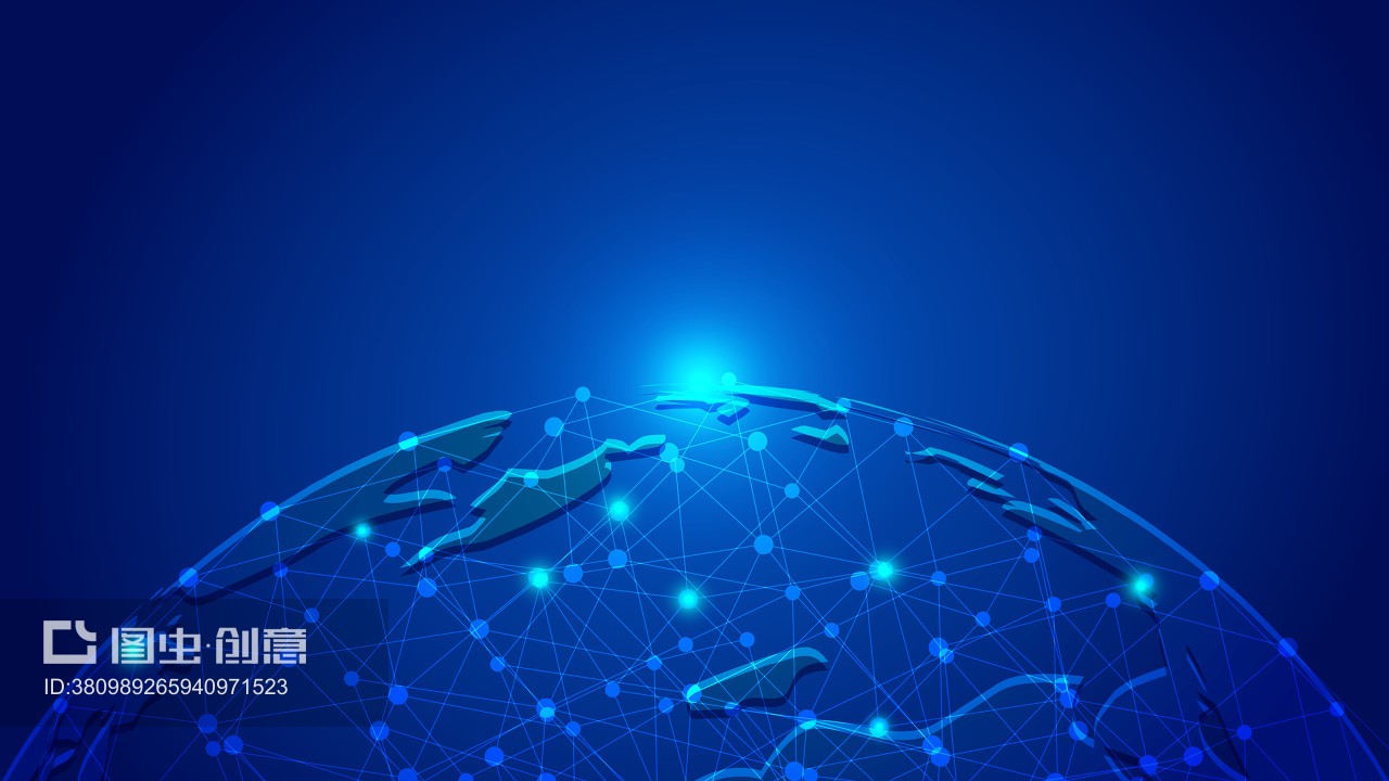 點線鏈接、科技地球構(gòu)圖世界大數(shù)據(jù)網(wǎng)絡(luò)科技